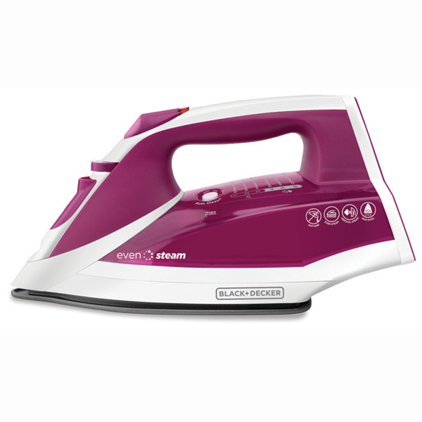 Black & Decker IR2011 Dry & Steam iron 1200Вт Розовый, Белый утюг