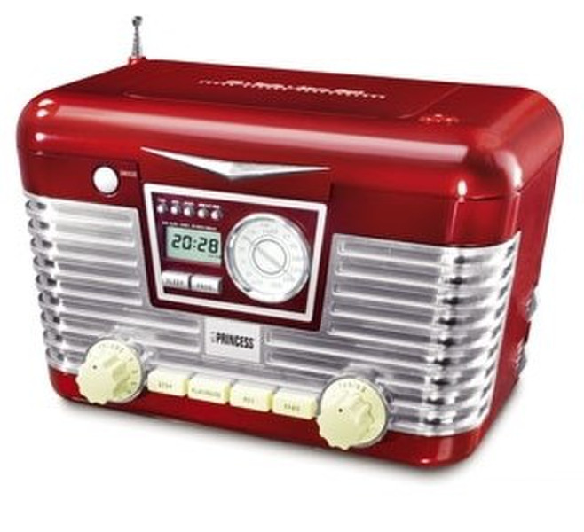 Princess Red Clockradio/CD Player LTD ED Analog 2W Red CD radio