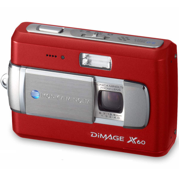 Konica Minolta DiMAGE X60 red 5.0 Mp 5MP CCD 2560 x 1920pixels Red