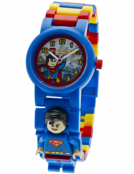 ClicTime DC Super Heroes Superman Minifigure Wristwatch Boy Quartz (battery) Blue