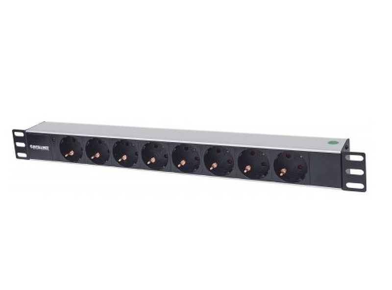 Intellinet 714037 8AC outlet(s) 1.5U Aluminium,Black power distribution unit (PDU)