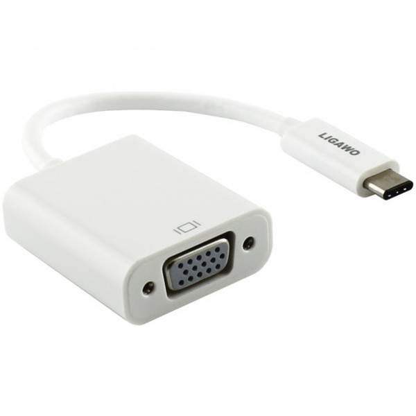 Ligawo 0.15m, USB3.1-C/VGA USB3.1-C VGA Weiß
