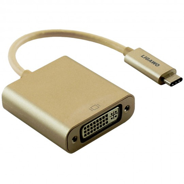 Ligawo 0.15m, USB3.1-C/DVI-D USB3.1-C DVI-D Золотой