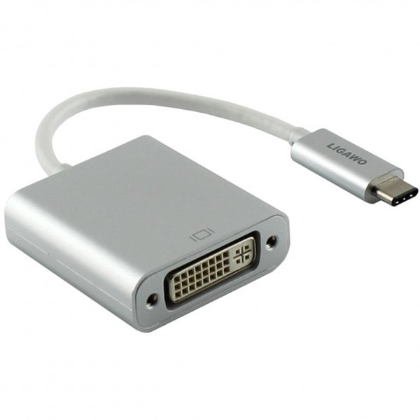 Ligawo 0.15m, USB3.1-C/DVI-D USB3.1-C DVI-D Cеребряный
