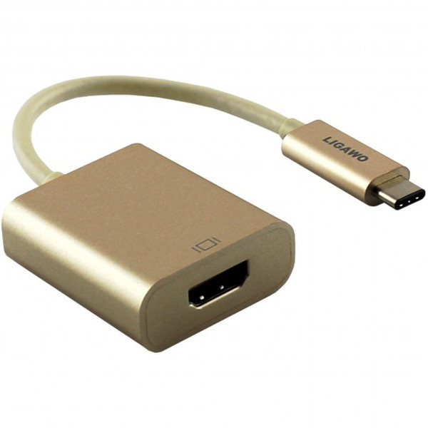 Ligawo 0.15m, USB3.1-C/HDMI USB3.1-C HDMI Gold