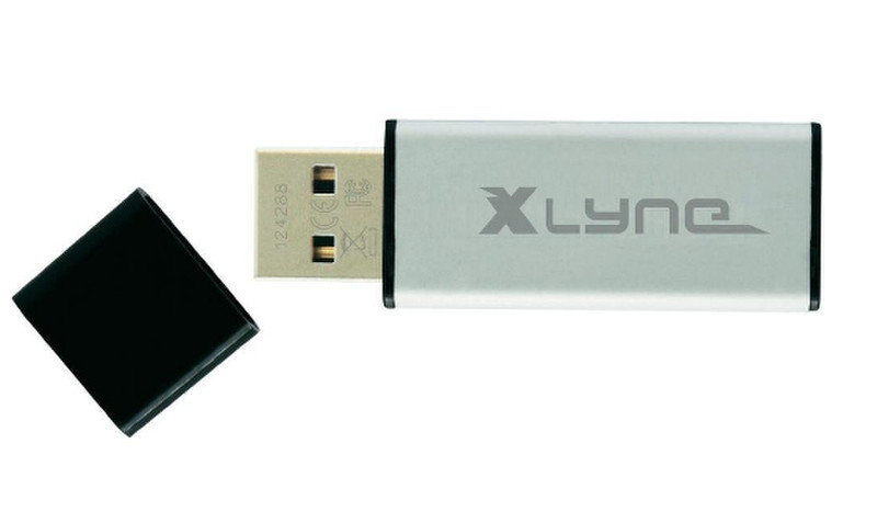 xlyne USB 2.0, 32 GB 32ГБ USB 2.0 Type-A Черный, Серый USB флеш накопитель