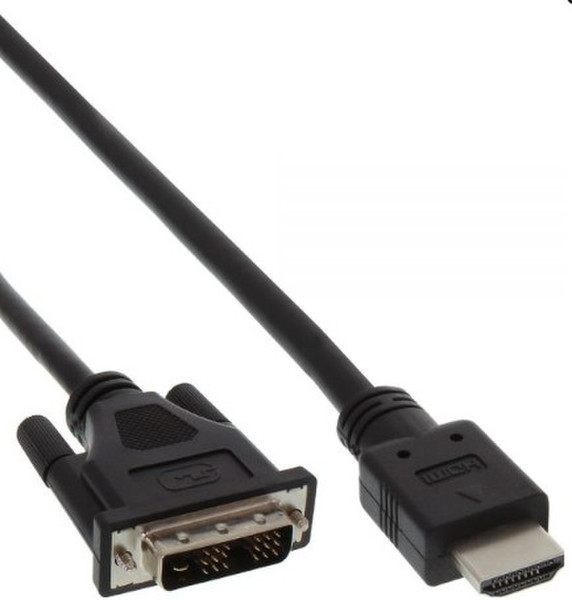 InLine 0.5m HDMI A - DVI 18+1 0.5м HDMI DVI Черный