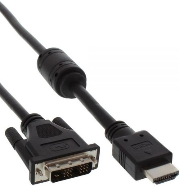 InLine 1.5m HDMI A - DVI 18+1 1.5м HDMI DVI Черный