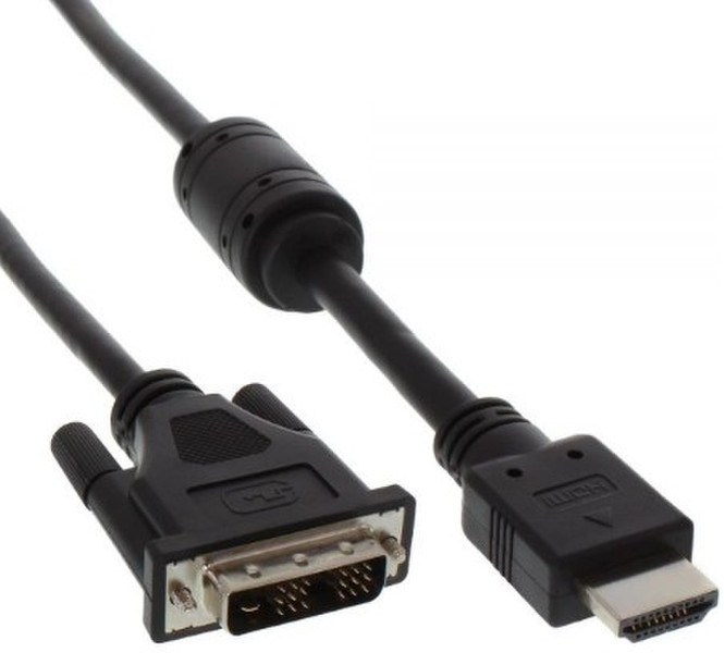 InLine 17661 1m DVI HDMI Black video cable adapter
