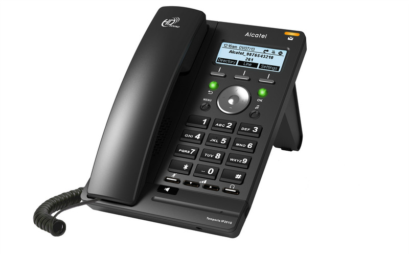 Alcatel Temporis IP251G Проводная телефонная трубка 6линий LED Черный IP-телефон