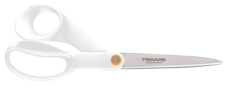 Fiskars F061200487 Office scissors Straight cut Stainless steel,White stationery/craft scissors