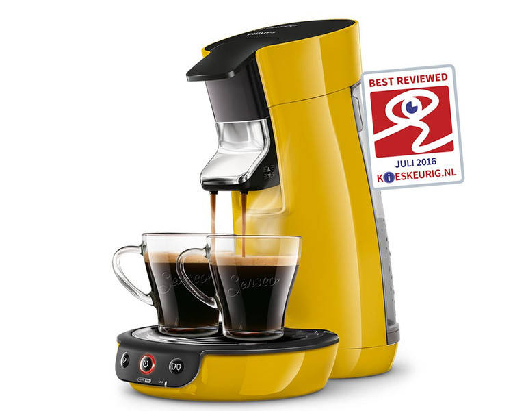 Senseo Viva Café HD7829/50 Freestanding Fully-auto Pod coffee machine 0.9L 6cups Yellow coffee maker