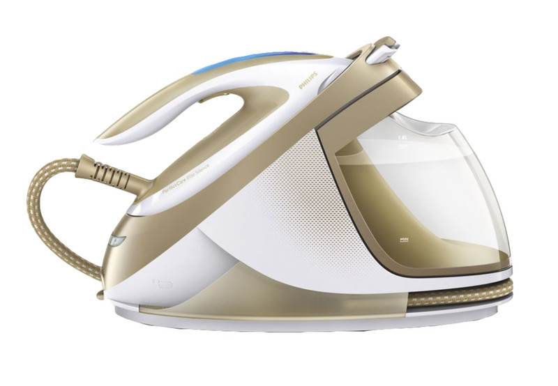 Philips PerfectCare Elite Silence GC9642/68 1.8L T-ionicGlide soleplate Gold,White steam ironing station