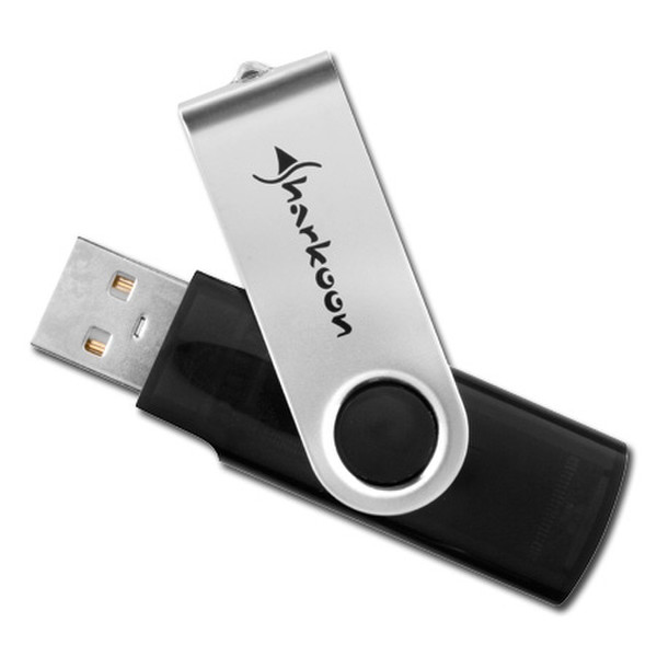 Sharkoon 8GB Flexi-Drive EC4 8GB USB 2.0 Typ A Schwarz, Silber USB-Stick