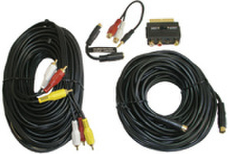 Microconnect DVD Cable Kit (10m) 10м S-Video (4-pin) 3 x RCA Черный
