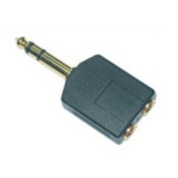 Microconnect 6.3mm/2x3.5mm M/F 6.35mm 2 x 3.5mm Black cable interface/gender adapter