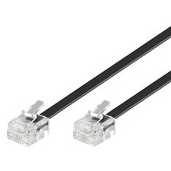 Microconnect RJ11/RJ11 3m 3m Black,Transparent telephony cable