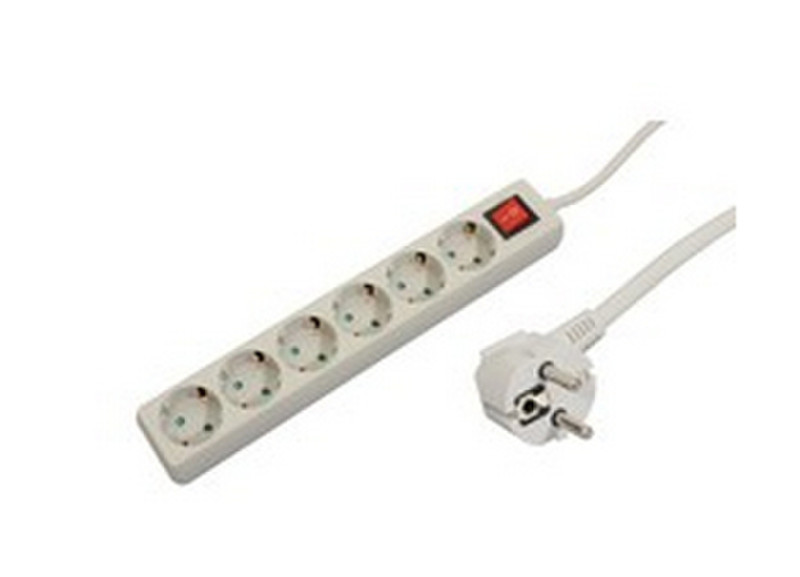 Microconnect GRU006 6AC outlet(s) 1.8m Grey power extension