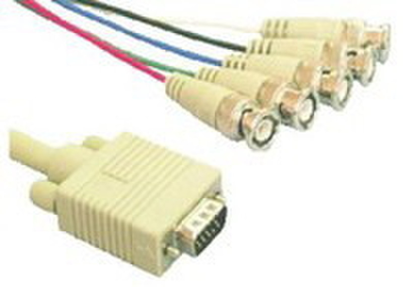 Microconnect VGA5BNC 2m VGA (D-Sub) 5 x BNC Blue,Purple video cable adapter