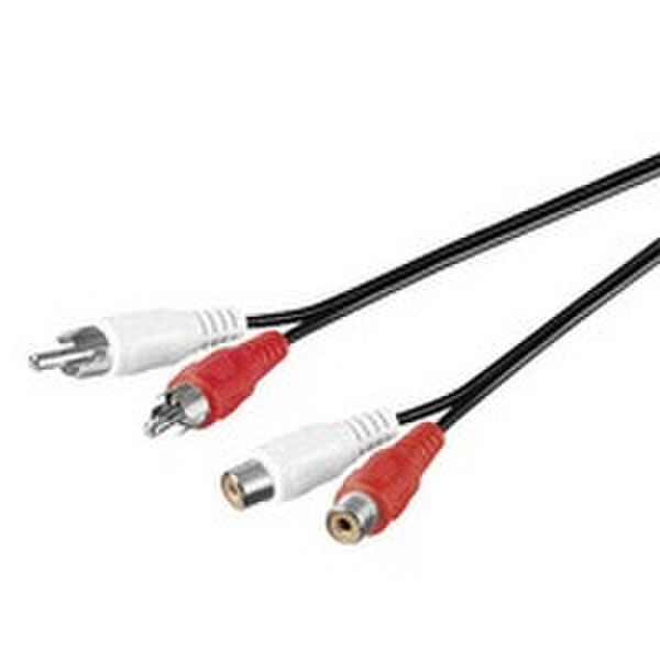 Microconnect 2xRCA/2xRCA 5m 5м 2 x RCA 2 x RCA Черный, Красный, Белый аудио кабель