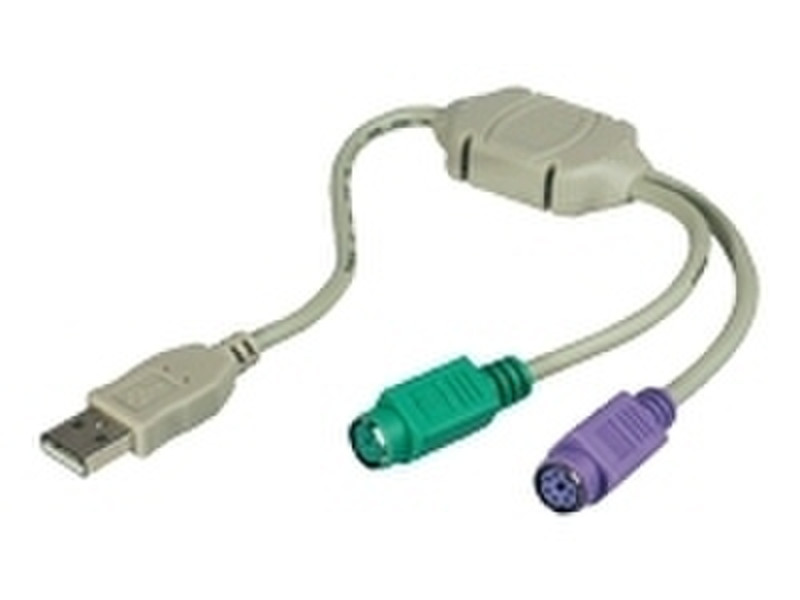 Microconnect USB A/2 x PS/2 USB A 2 x PS/2 Grau Kabelschnittstellen-/adapter