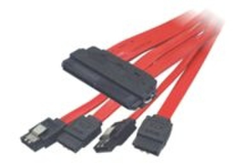 Microconnect SAS 32P / 4xSATA Cable (1m) 1м Красный кабель SATA