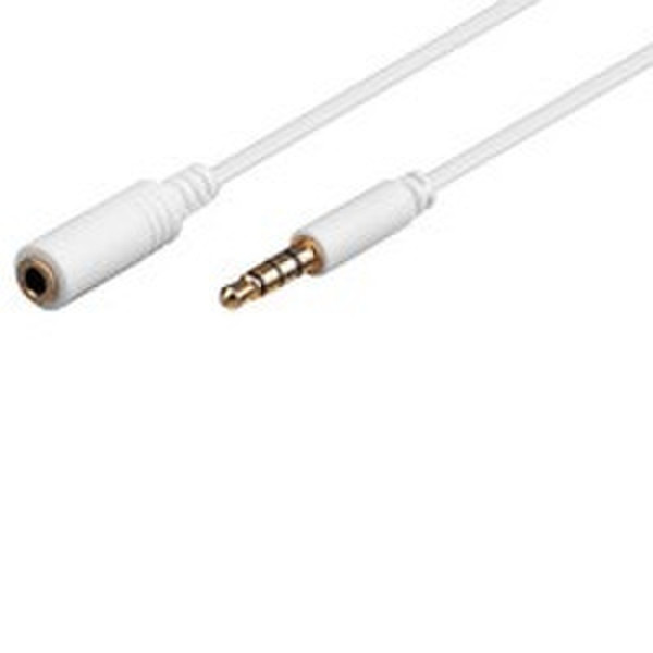 Microconnect 3.5mm/3.5mm 1.5m M-F 1.5m 3.5mm 3.5mm White audio cable