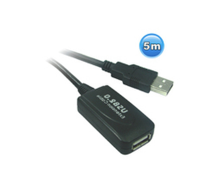 Microconnect USB 2.0 A-A 5m M-F 5м USB A USB A Черный кабель USB