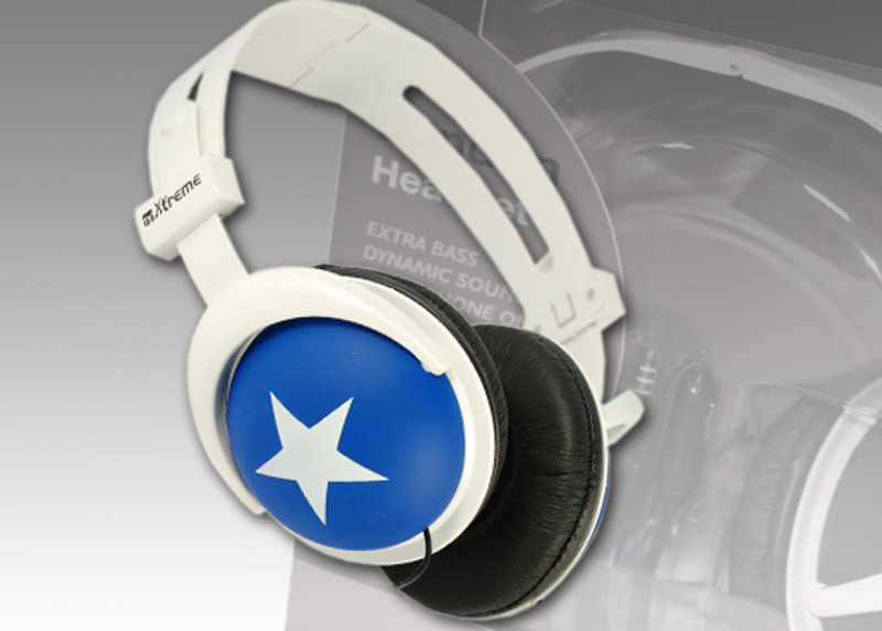 Xtreme London Ohraufliegend Kopfband Blau, Weiß