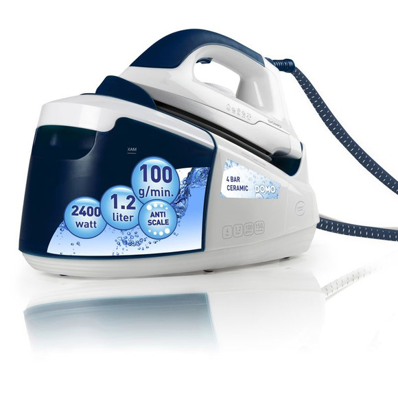 Domo DO7099S 1.2L Ceramic soleplate Blue,White steam ironing station