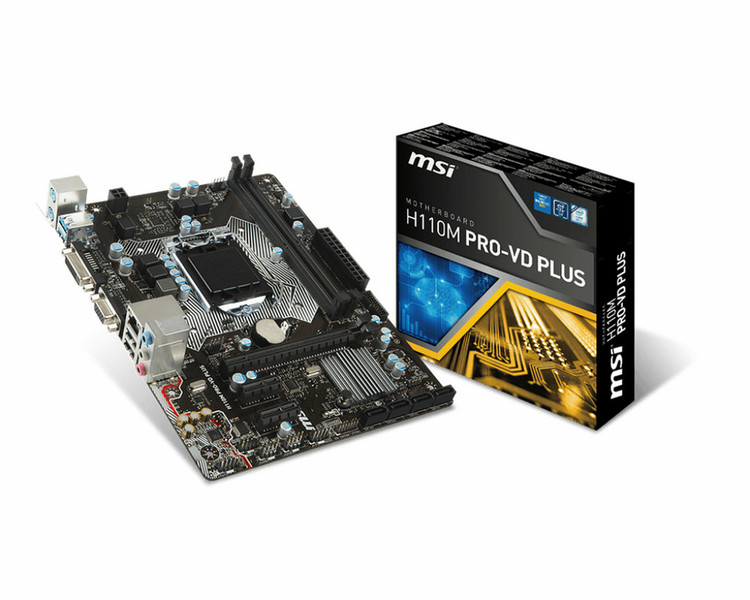 MSI H110M Pro-VD Plus Intel H110 LGA1151 Micro ATX Motherboard