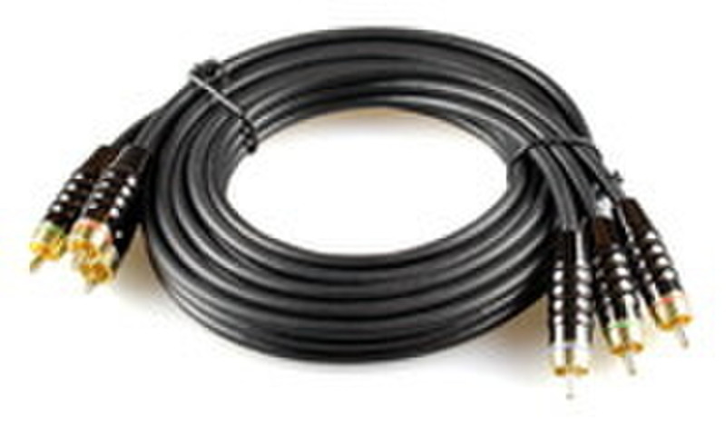 Microconnect 3XRCA - 3XRCA (2m) 2м 3 x RCA Черный компонентный (YPbPr) видео кабель