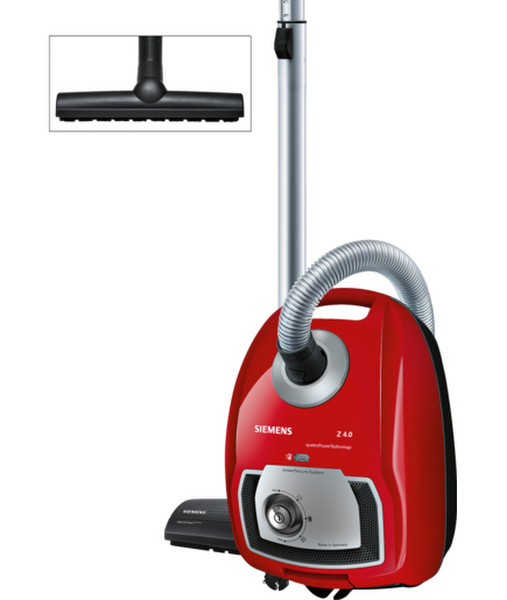 Siemens VSZ4GRED Cylinder vacuum cleaner 4L 600W A Red vacuum