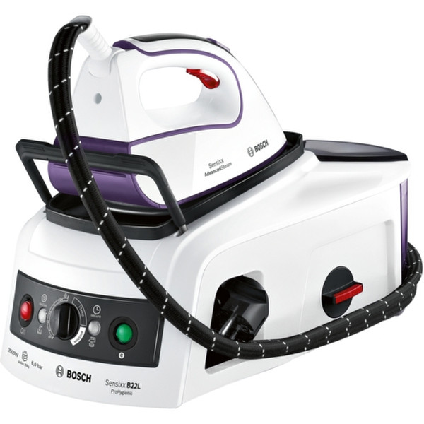 Bosch TDS222510H Sensixx DS22 ProHygienic 2500W 1.3L Ceranium soleplate Violet,White steam ironing station