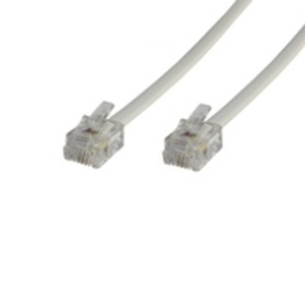 Microconnect RJ12/RJ12 2m 2m White telephony cable