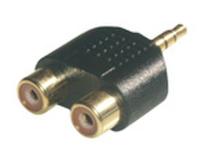 MCL 3.5mm / 2xRCA Adapter 3,5 мм 2xRCA Черный кабельный разъем/переходник