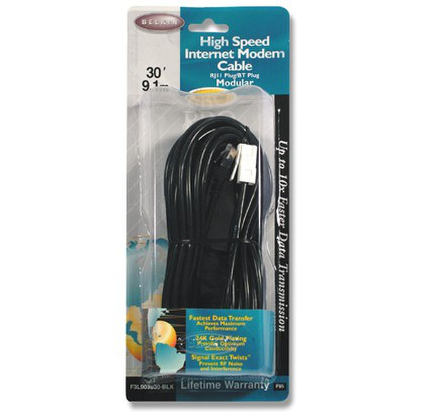 Belkin High Speed Internet Modem Cable, 9.1m 9.1m telephony cable