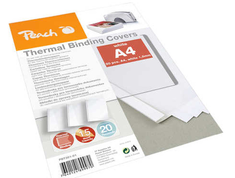 Peach PBT301-01 A4 White 20pc(s) binding cover
