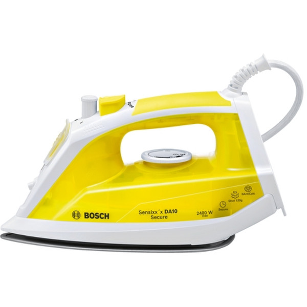 Bosch Sensixx'x TDA1024140 Dry & Steam iron Palladium soleplate 2400W White,Yellow iron