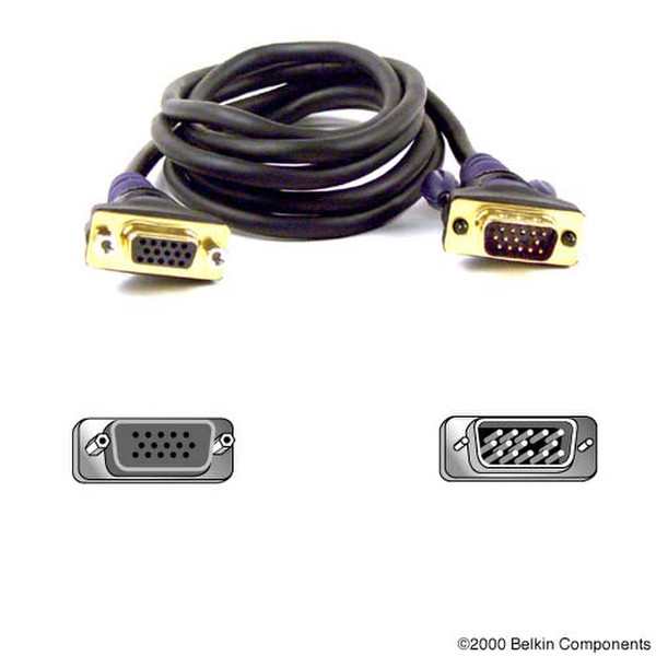 Belkin Gold Series VGA Monitor Extension Cable 5m 5m Schwarz VGA-Kabel