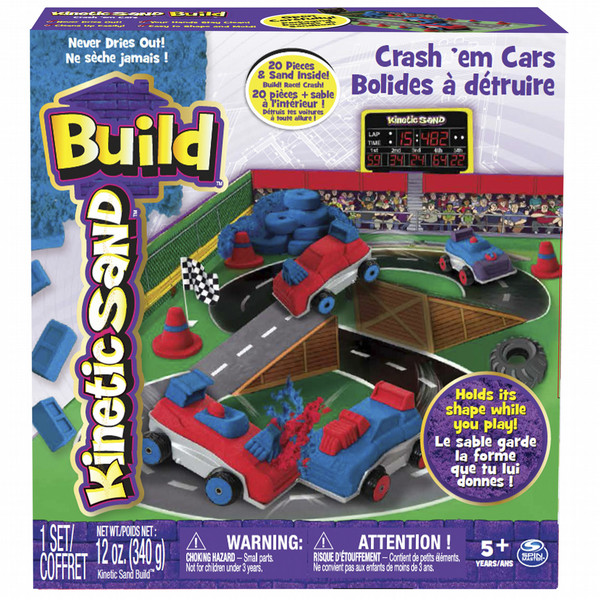 Kinetic Sand Build Crash'em Cars Set Синий, Красный кинетический песок