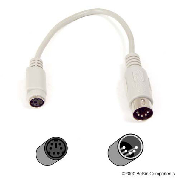 Belkin Pro Series Reverse Keyboard Cable, PS/2 to AT - 15cm 0.15m Grey KVM cable