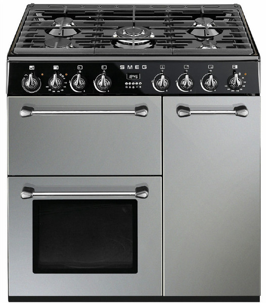 Smeg BM93S Отдельностоящий Gas hob A Черный, Cеребряный кухонная плита