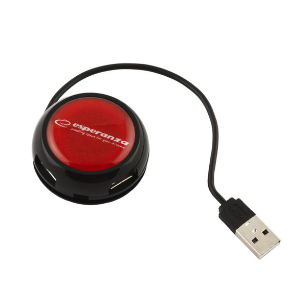 xlyne EA135R USB 2.0 480Мбит/с Черный, Красный хаб-разветвитель