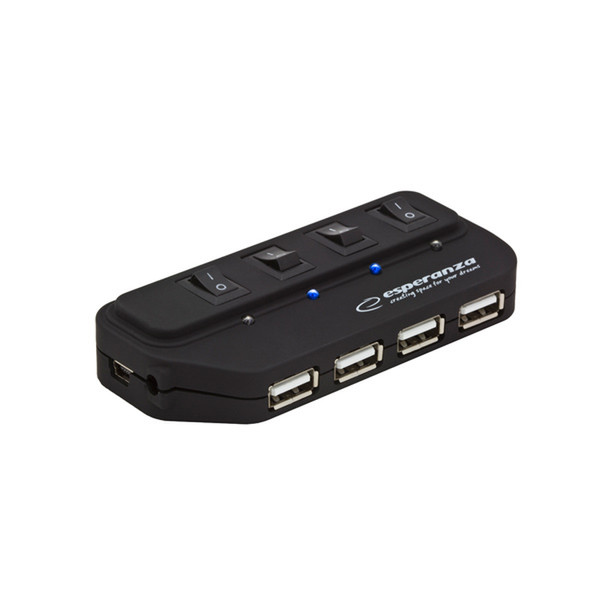 xlyne EA127 USB 2.0 480Мбит/с Черный хаб-разветвитель