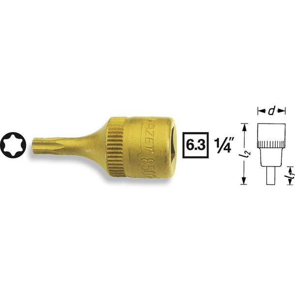 HAZET 8502-T8 nut driver bit