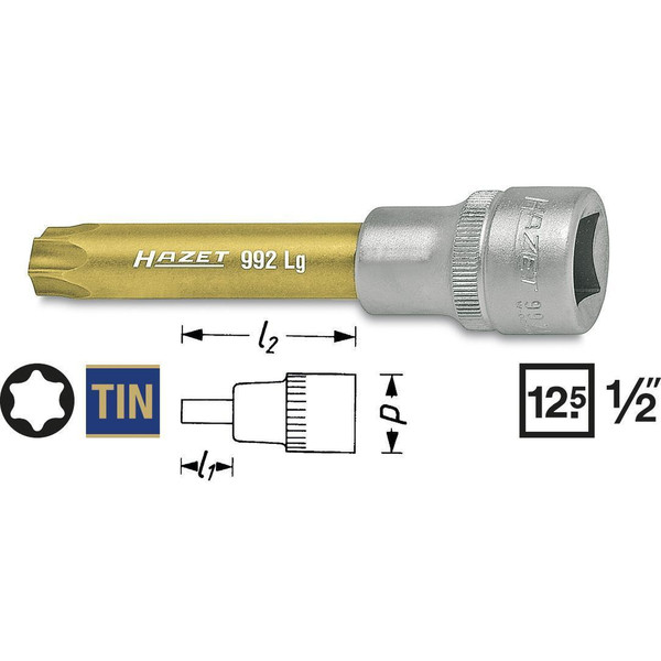 HAZET 992LG-T60 nut driver bit