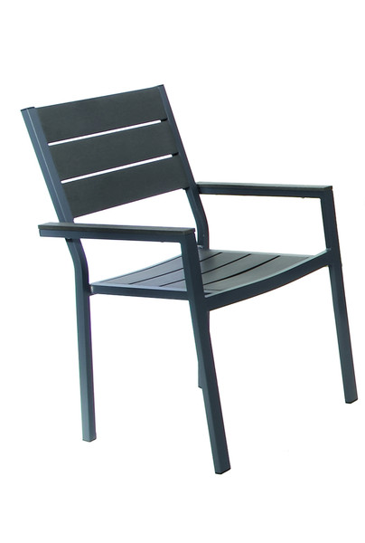 Casa Collection 0034543 Обеденный Жесткое сиденье Жесткая спинка Алюминиевый, Композит Polywood Серый уличный стул