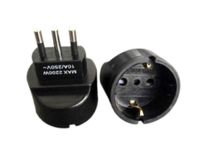 Microconnect PETRAVEL2B Type L (IT) Type F (Schuko) Black power plug adapter