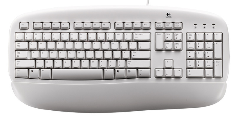 Logitech Deluxe Keyboard PS/2 QWERTY Белый клавиатура